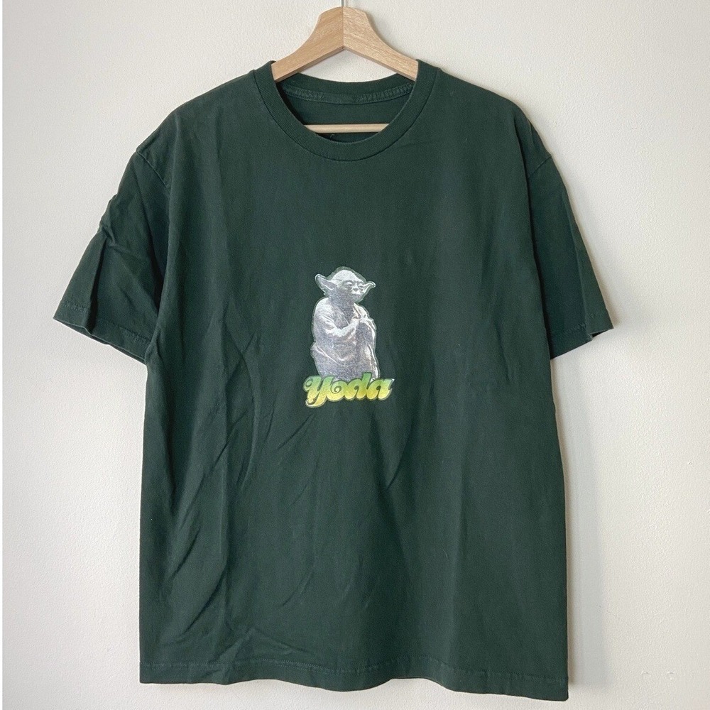 Vintage 90's Star Wars Yoda Jedi Movie Art Green Tee Shirt‎ - Large